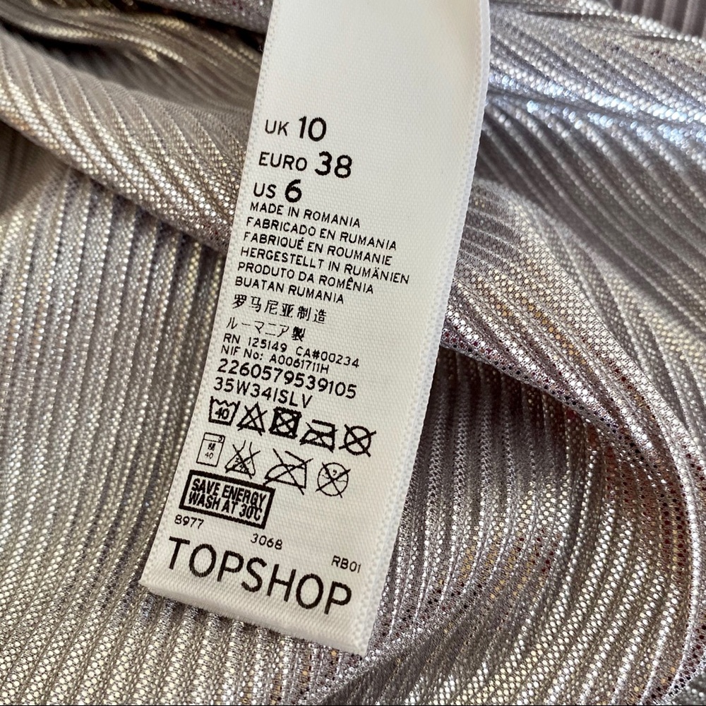 TOPSHOP I Metallic Deep V Neck Midi Dress (6) - Picture 8 of 8